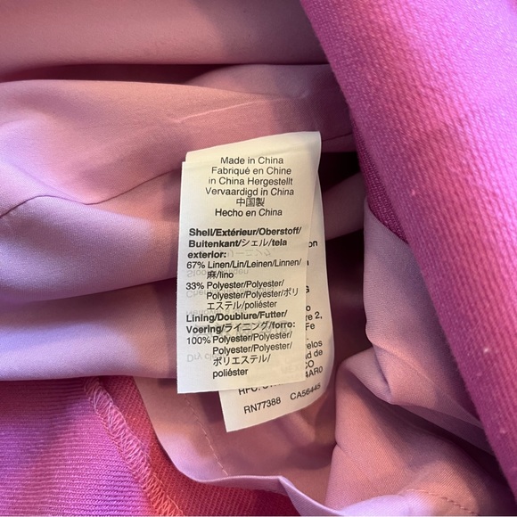 SOLD J CREW Linen Blend Double Breasted Belted Pink Dress Pockets Size 6 - Picture 11 of 11